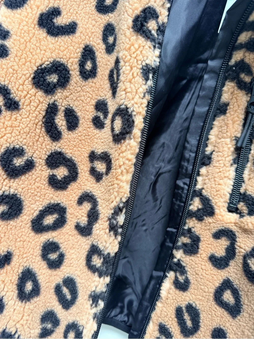 H&M Kids Leopard Sherpa Jacket - Tan and Black